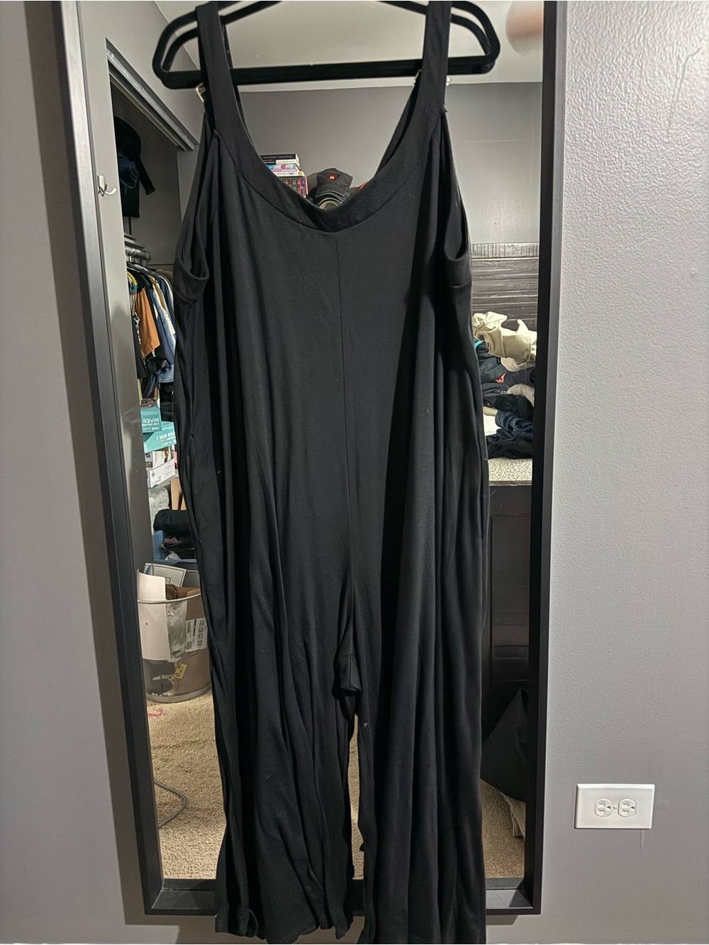 BloomChic Black Wide-Leg Jumpsuit with Adjustable Straps